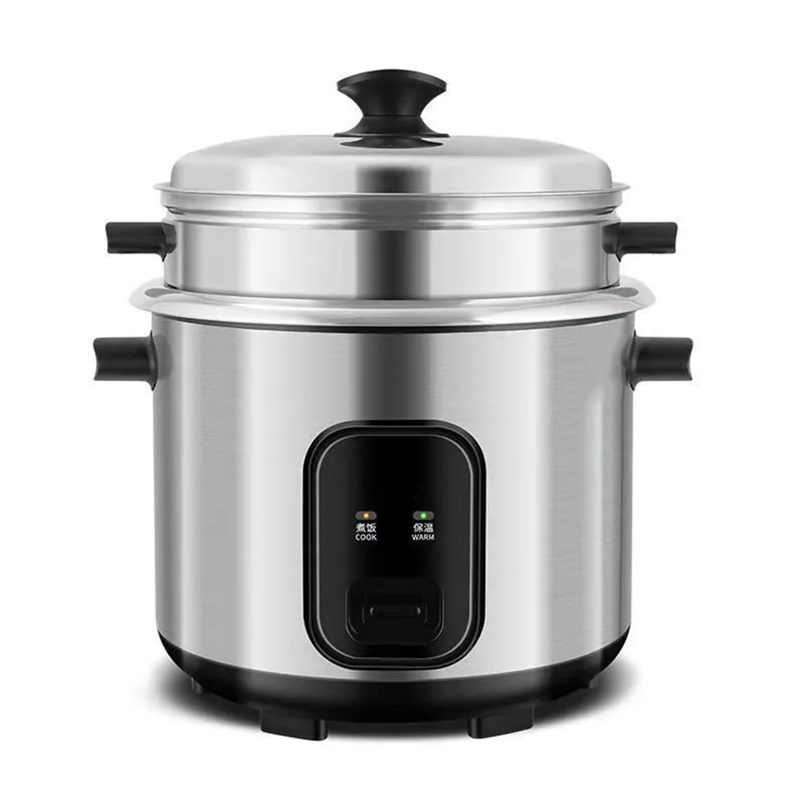 Cuociriso Elettrico In Acciaio Inox Con Vaporiera, Ciotola Interna Antiaderente, Funzioni Di Cottura/caldo, Misurino Incluso(2L)