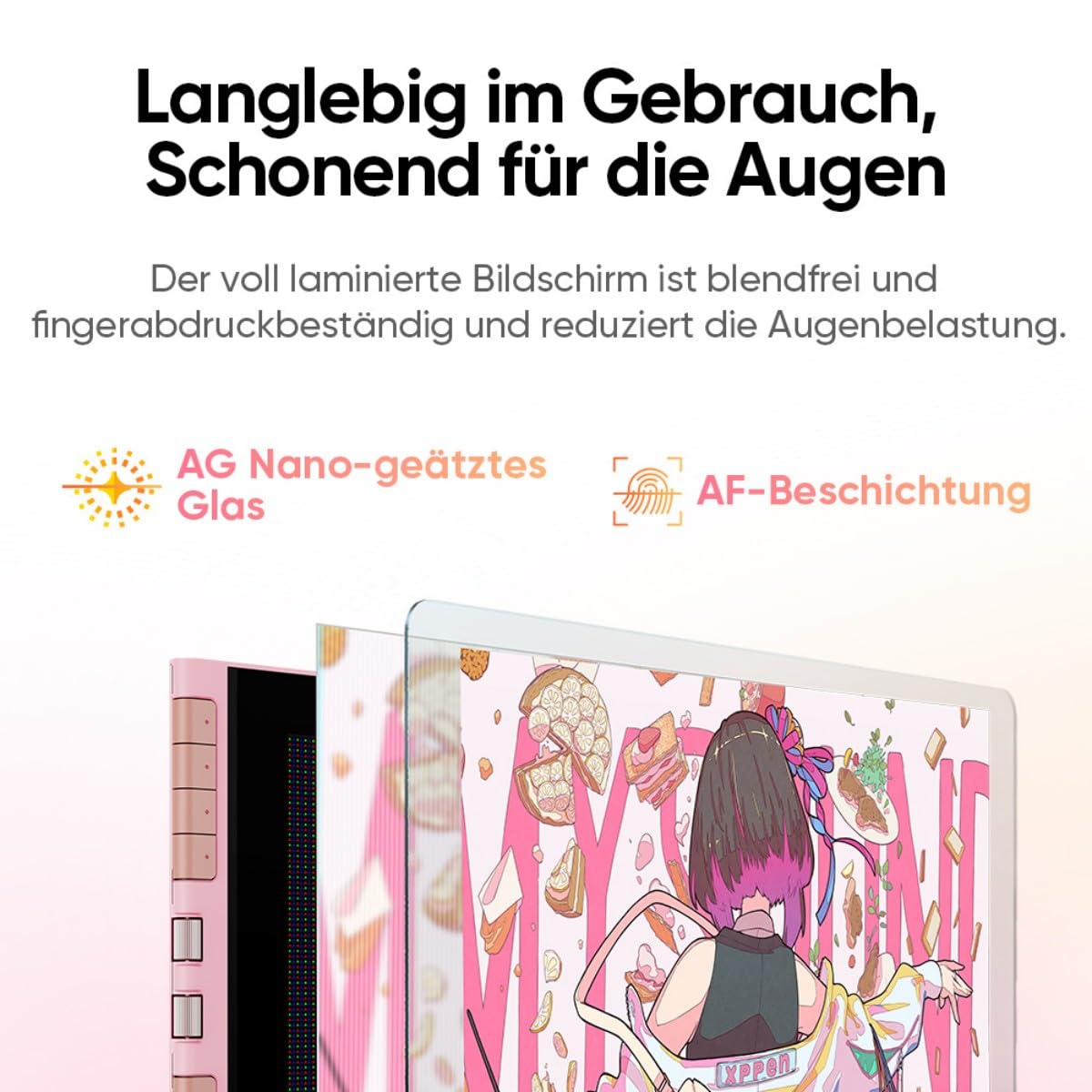 XPPen Artist 12 3rd Grafiktabletts mit Display für PC, 16384 Druckstufen, 8 Schnelltasten, 99% sRGB, 8 bit Farbtiefe, Digitales Zeichentablett kompatibal mit Win, Mac, Linux, Android