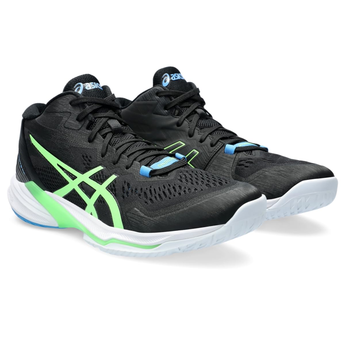 Asics Men's Sky Elite FlyteFoam Mid Top 2 Volleyball Shoes, 8.5, Black/Lime Burst