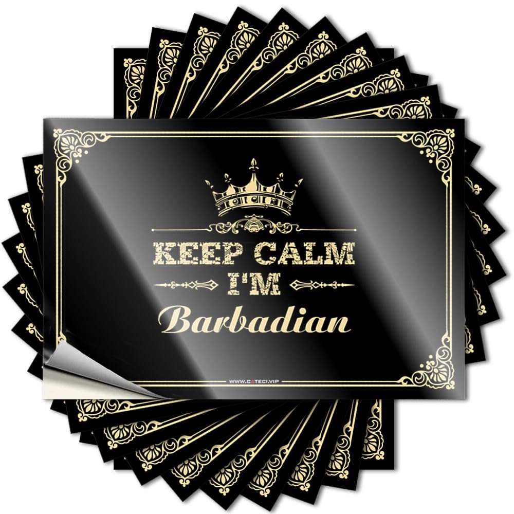 Tattoo Emo Easy Apply | Keep Calm I'm Barbadian Scented Tumbler Peel and Stick(8X12CM)