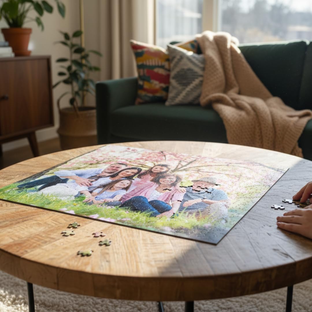 Personalized Photo Puzzle for Couples, Custom Puzzle for Valentine's Day Gift. Custom Puzzle for Adults and Families. 500 Piece Horizontal (24” x 18”). Durable Chipboard. Made in USA. Memories Made