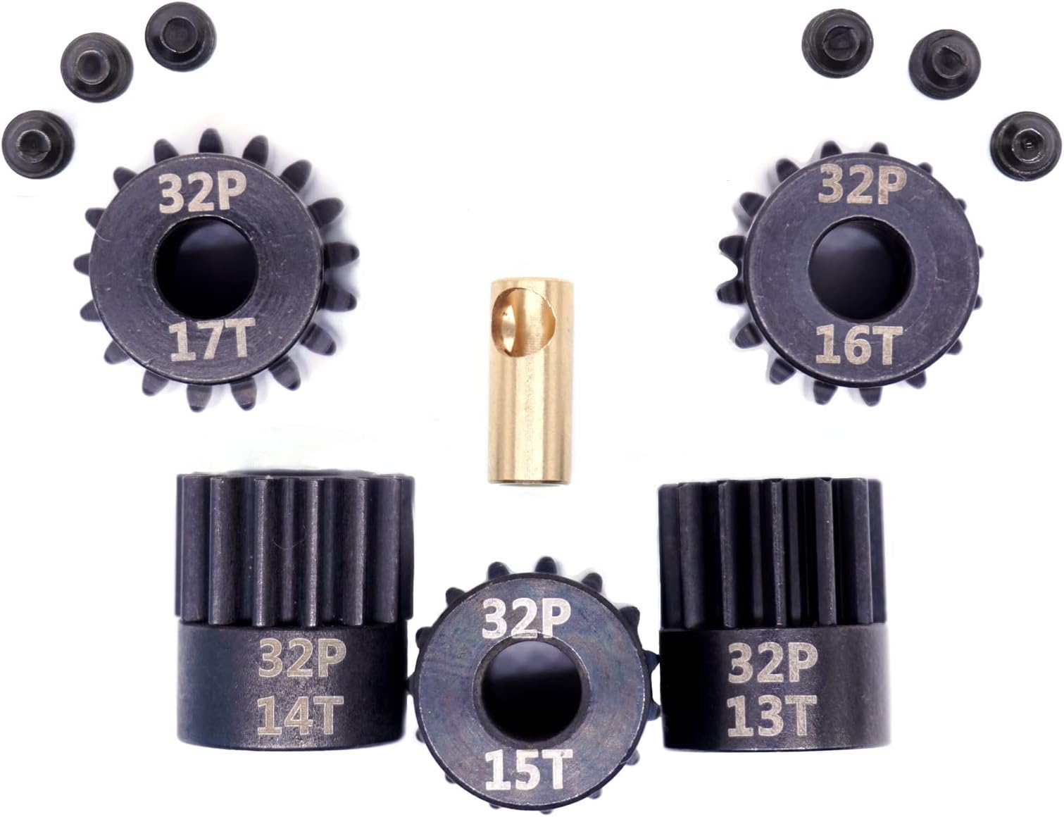 32P 5mm Pinion Gear Set 13T 14T 15T 16T 17T with Hex Key for RC