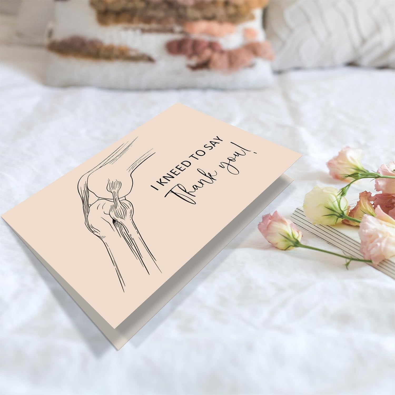 Medical Thank You Card for Doctor Nurse, Funny Pun Knee Appreciation Gifts for Physical Therapist, I Kneed to Say Thank You - Image 5