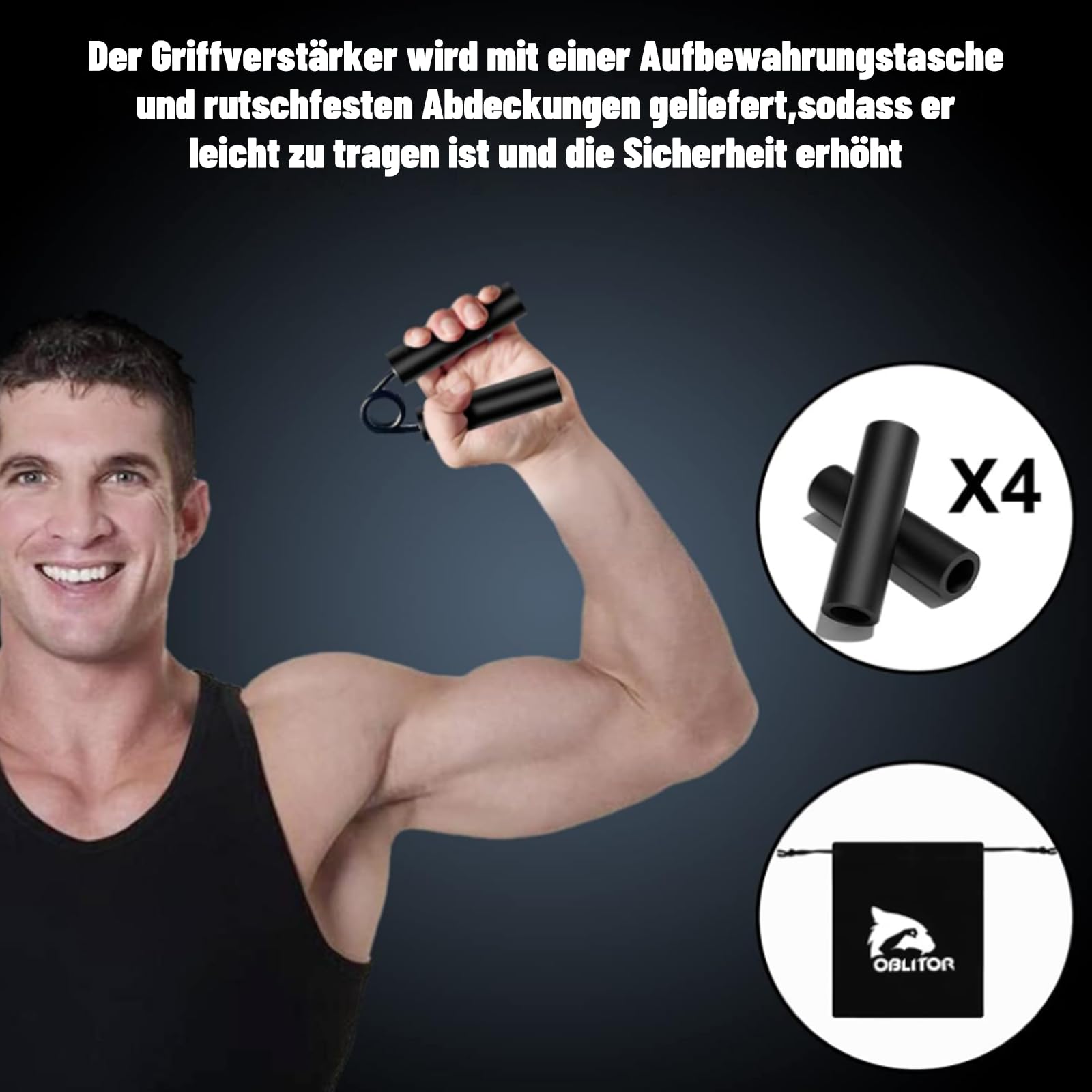 Handtrainer Unterarmtrainer 4 or 6 Pack(22.5-157.5KG) Metall Fingertrainer Griffkraft Trainer Rutschfester Trainer Handgriff-Stärker für Handmuskeltraining und Hand-Rehabilitationsübungen