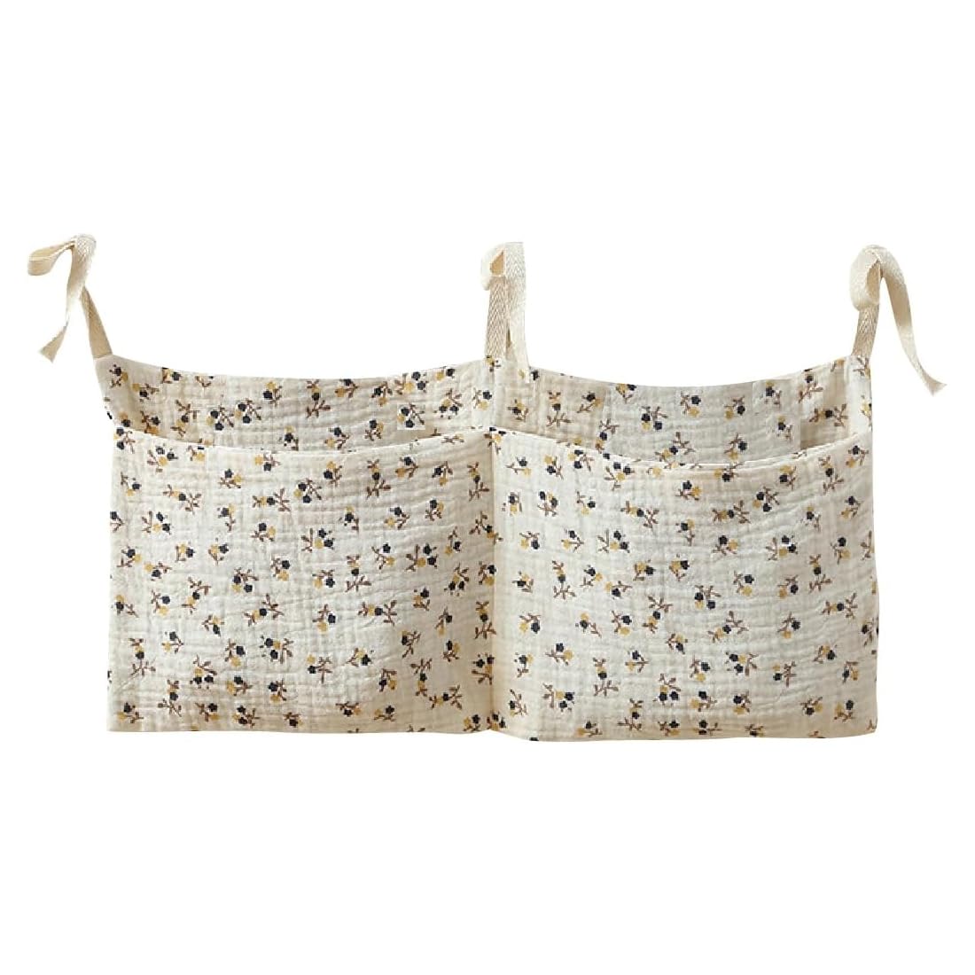 Sac De Rangement Suspendu Pour Lit Bébé - 39x20 Cm, 2 Poches, Tissu Doux - Organisateur Couches, Vêtements, Jouets - 6
