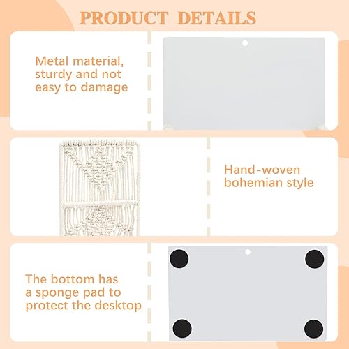 Miniatura 3 de 2 sujetalibros de macramé bohemio de metal, tapón de libro de granja, moderno, decorativo, para libros, películas, CD, libros, para oficina, hogar,