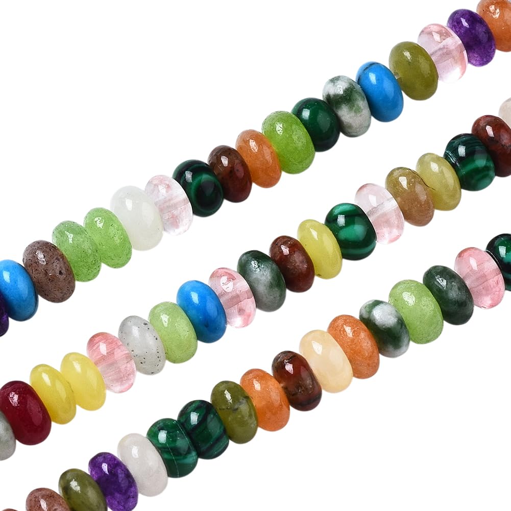 Perles Heishi en pierre naturelle de 4mm en cristal coloré pour enfilage fluide de bracelets
