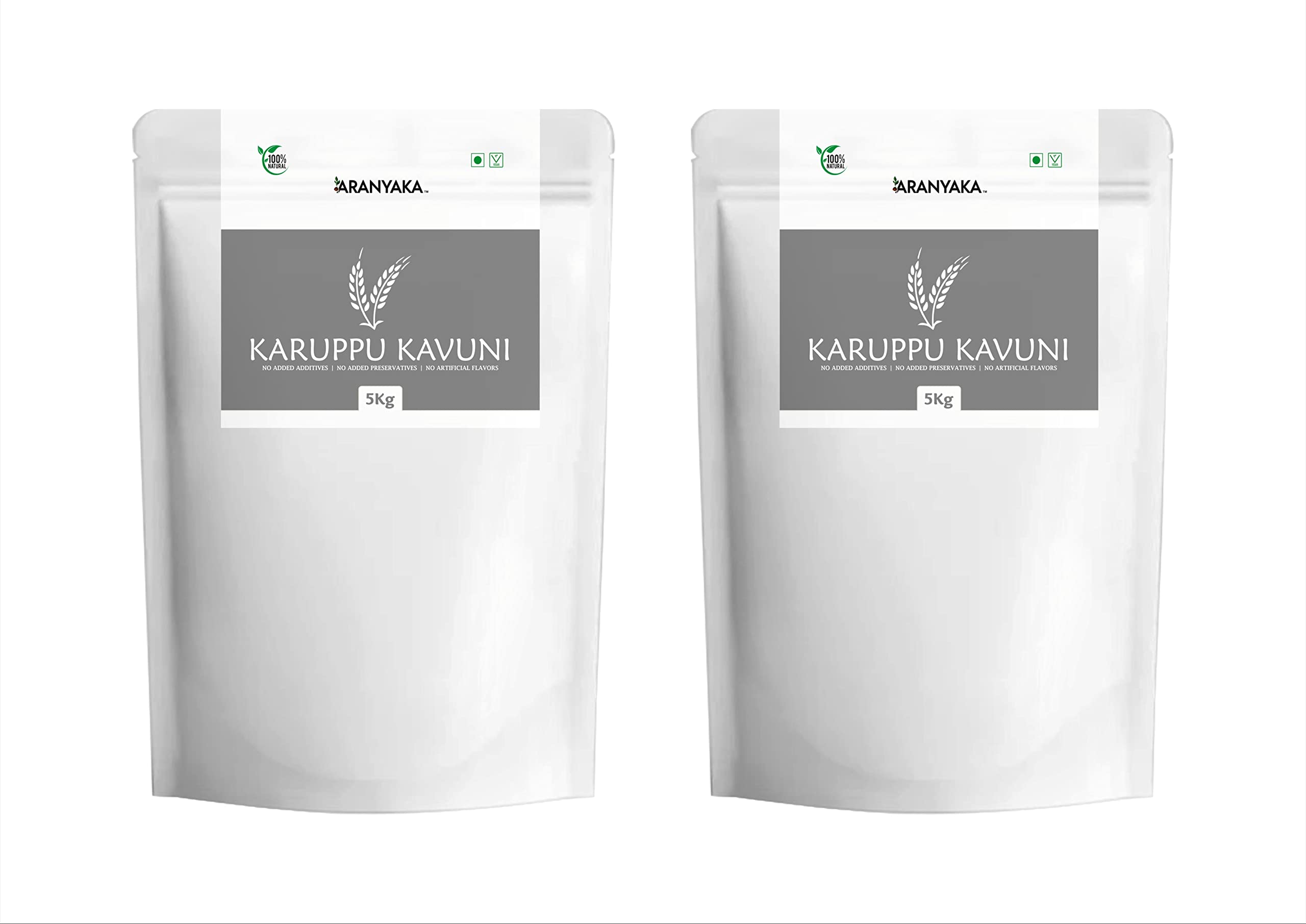 Aranyaka Karuppu Kavuni BOILED Black Rice( Forbidden Rice ) 10 kg |Medium Grain,Unpolished,BOILED | Low GI- Diabetic Friendly|Grown using Sustainable and Healthy Farming practices| (5 kg x 2 )10 Kg in TOTAL