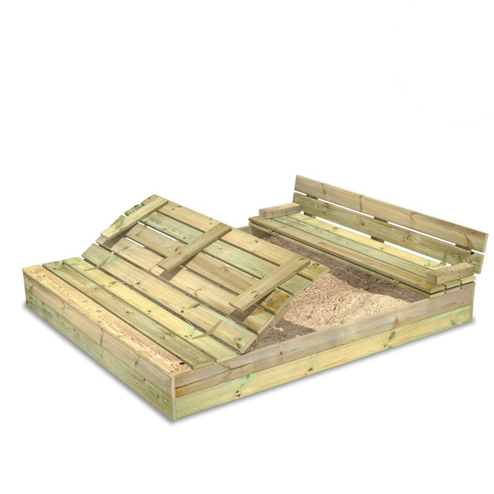 Sandkasten Sandbox Sandkiste mit Klappdeckel - WICKEY Flippey 150x165 cm