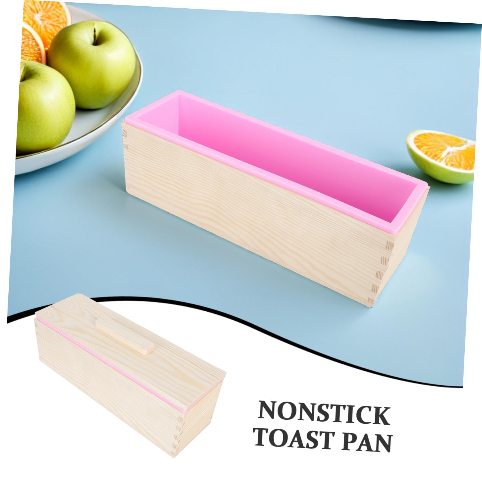 Alipis Moule à Pain Rectangulaire 1 Set en Bois avec Couvercle