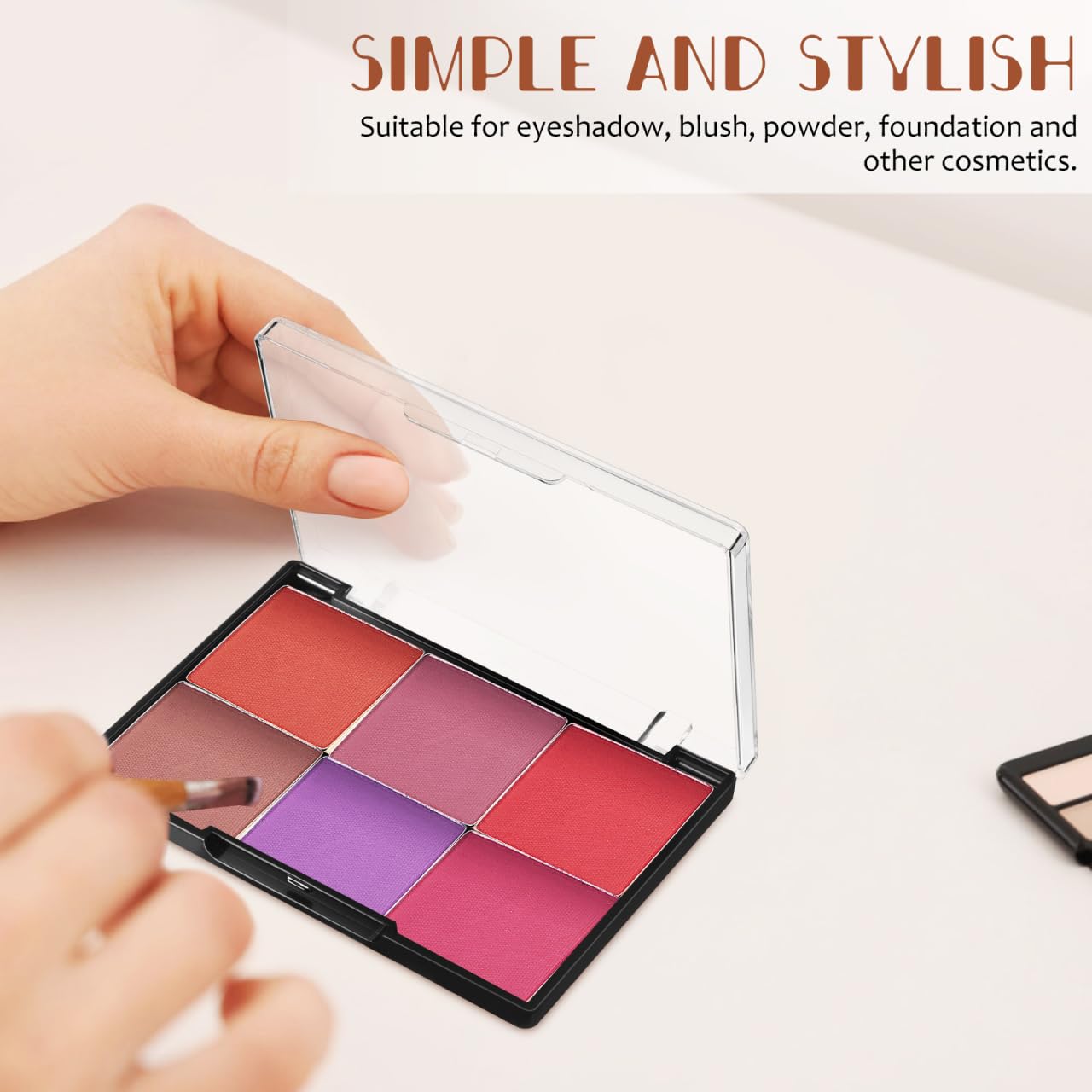 FRCOLOR Empty Magnetic Eyeshadow Palette with Transparent Lid, Practical Makeup Palette for Individual Empty Eyeshadow Box for Pans - Image 4