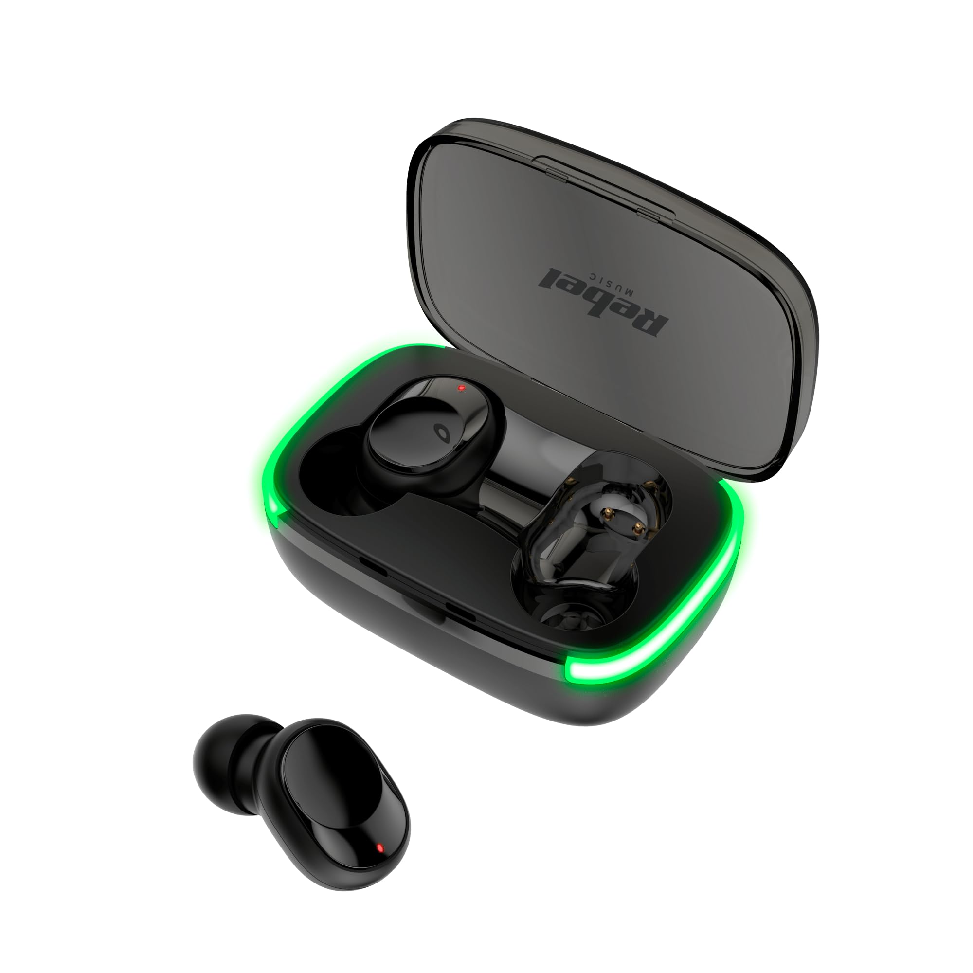 Rebel Bezprzewodowe Słuchawki Dokanałowe TWS-Y60 z Etui Ładującym Bluetooth 5.3 Wbudowany Mikrofon SLU0059