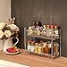 EZOWare 2-Tier Standing Spice Seasoning Rack, Jars Bottles Cans Storage Organizer Holder Shelf for Kitchen Pantry Bathroom Countertop - Chrome