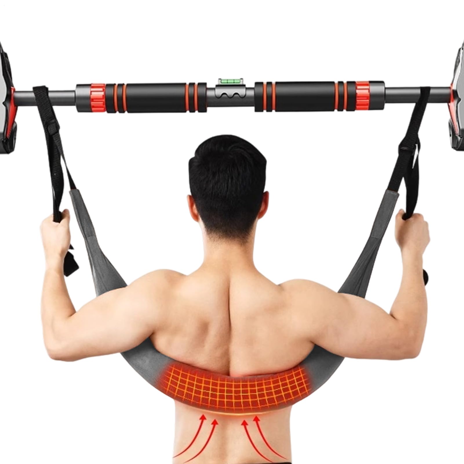 Dispositivo de fortalecimiento muscular, cinturón estirador lumbar multifuncional, cinturón de tracción lumbar portátil, equipo de estiramiento de espalda, para hombres, mujeres, jóvenes, adolescentes