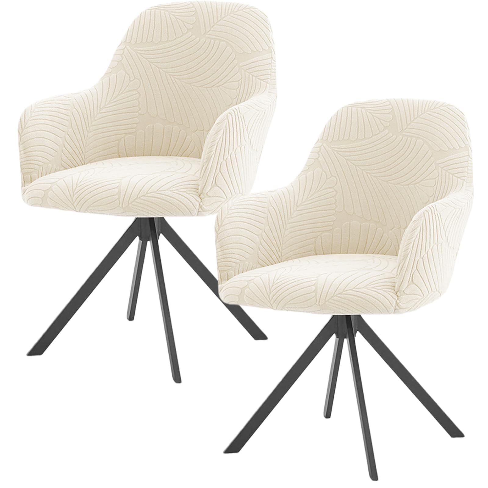 GOMETY Set di 2 coprisedia elasticizzati con bracciolo, coprisedia rimovibile, lavabile, universale, jacquard, per sedie da pranzo, sedie da cucina, sedie da ufficio, matrimonio, ristorante