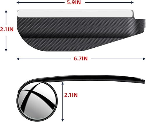 Miniatura 3 de 2 piezas de espejo de visera de lluvia para cejas y puntos ciegos, cubierta de espejo de visión trasera de automóvil, accesorios ajustables redondos