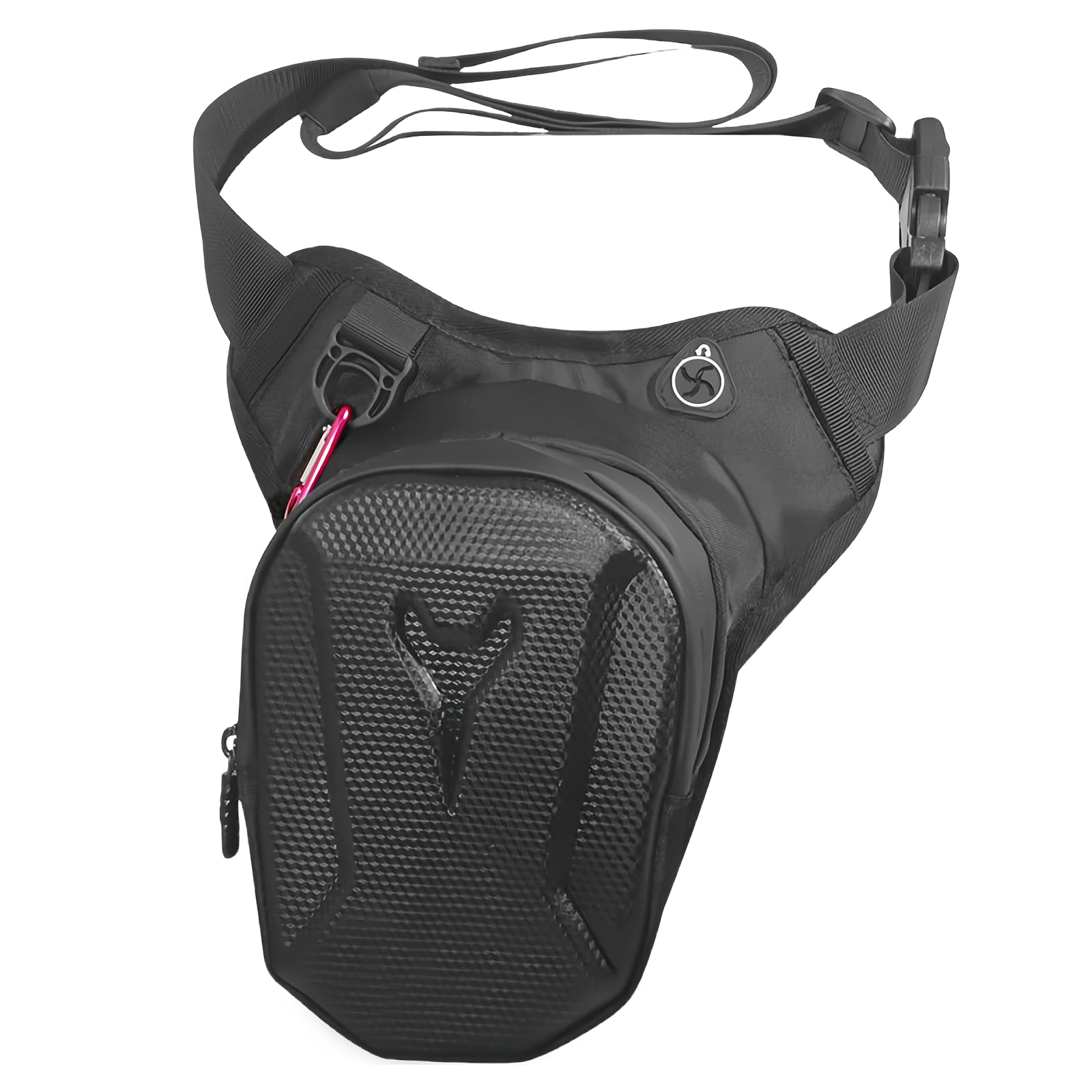 Marsupio e gamba 2 in 1, rigido, impermeabile, con cintura regolabile, per moto, equitazione, escursionismo, colore: nero