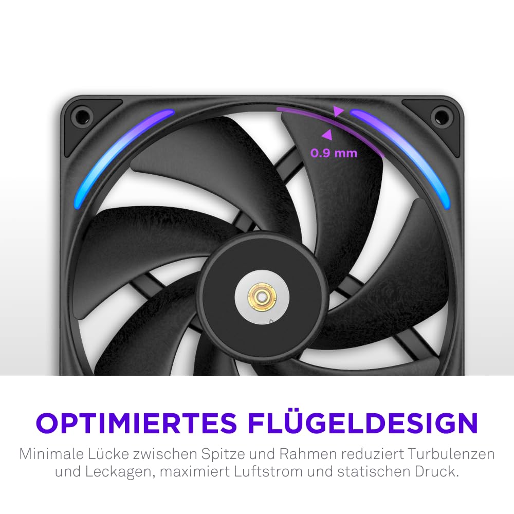 NZXT F280X - 280mm single-frame PWM RGB Performance-Lüfter - Schwarz | 280mm single-frame Einheit mit zwei 140mm RGB-Lüftern. Max. Airflow und statischer Druck, CAM-synchrone Beleuchtung.