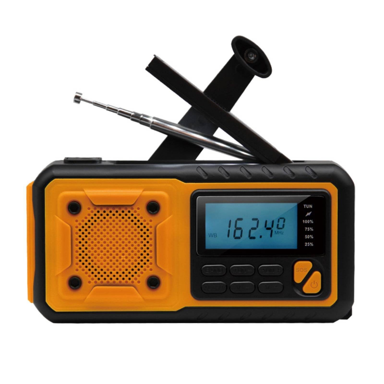 Solar Crank Radio Power Bank Multi-Function Weather Warning Radio Rechargeable Safety Device for Preppers, Campers, Outdoor, Camping, European Version-picture-15