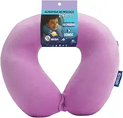 Almofada de Pescoço Sonos Infantil Para Viagem e Descanso (Lilás)