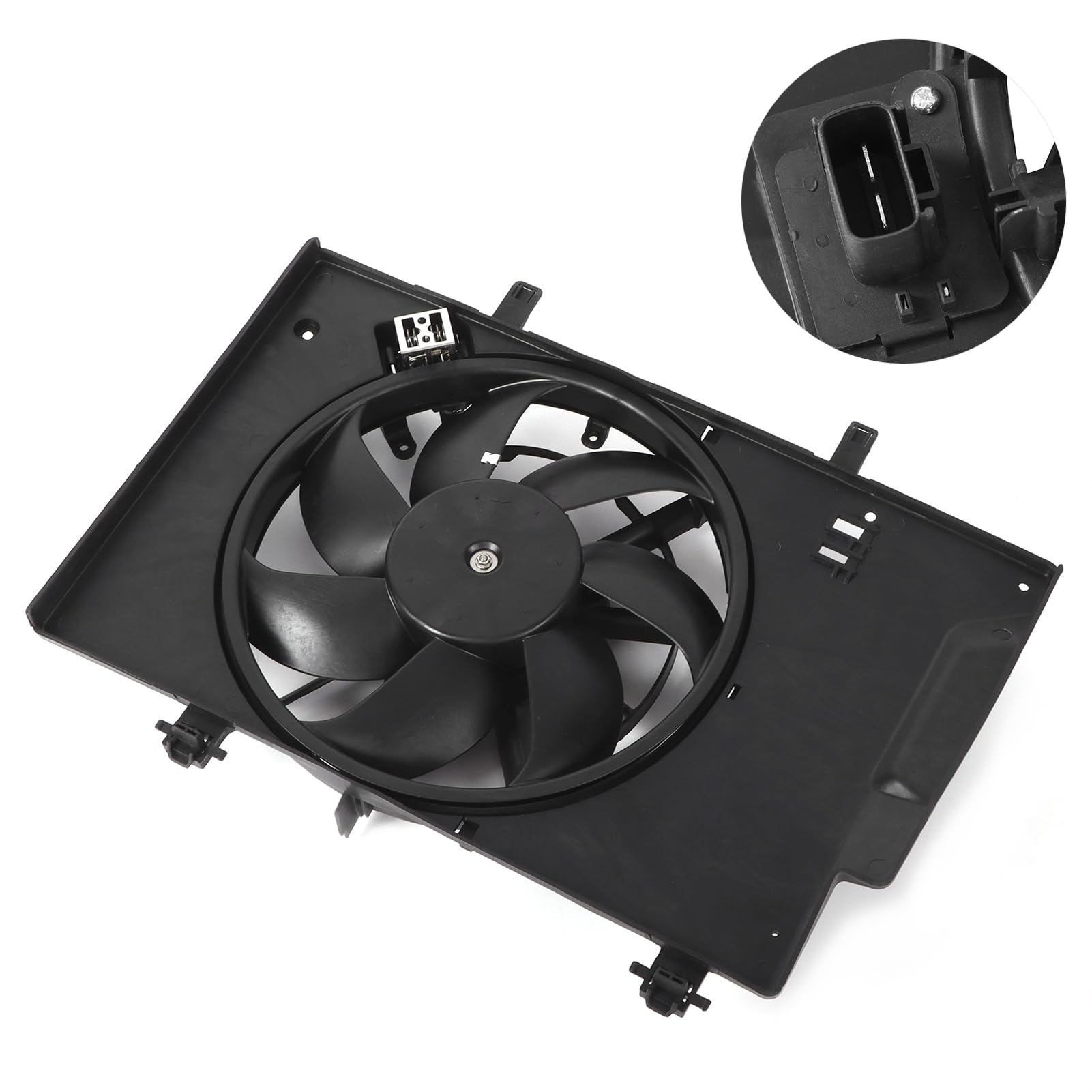 Radiador del Ventilador de Refrigeración del Motor del Automóvil C1B18C607FA Reemplazo para 2011-2018 DOHC Aspirado L4 Equilibrado Estáticamente de 4 Puertas Reemplazo para Hatchback en