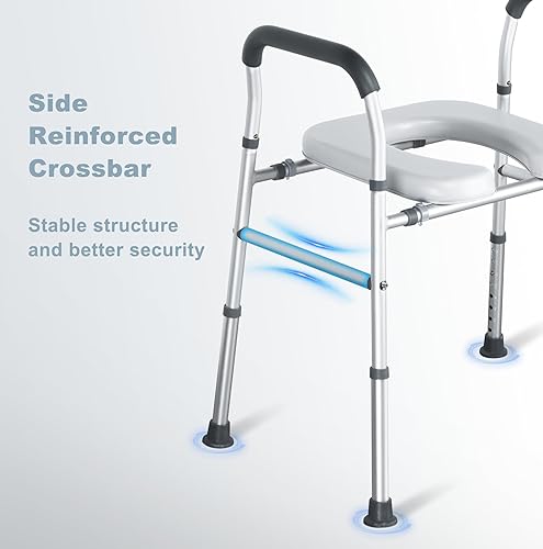 Miniatura 4 de Deewow Asiento de inodoro elevado con asas