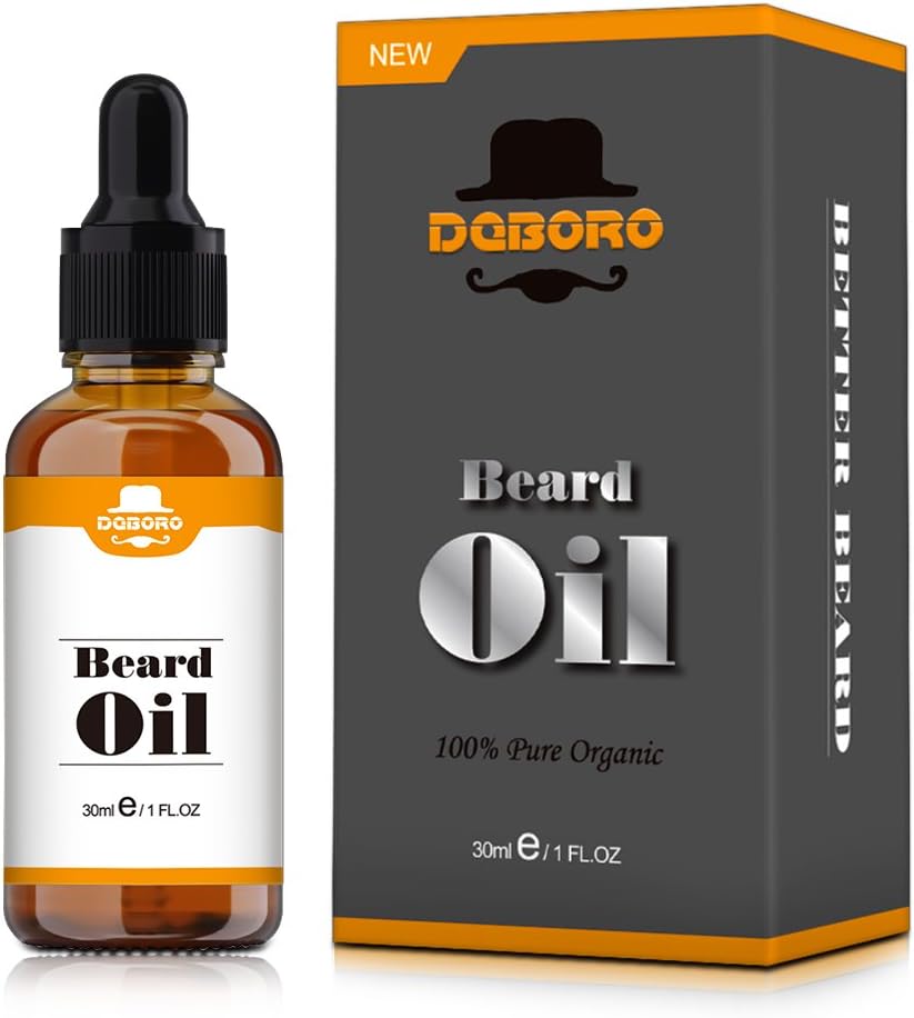 Beard Oil for Men-All Natural Unscented Beard Growth Oil for Mustache & Goatee, Leave-in Conditioner Softener Facial Hair Care Product for Fuller and Thicker Beard -1 Fl Oz Bottle