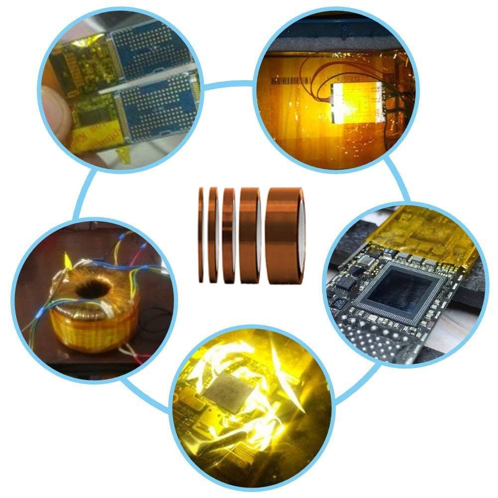 TRUEBOND High Temperature Kapton Tape,Polyimide Film Tape (Size-12mm x 33mtr) to Masking,Electric Task,Soldering Pack of 1 3