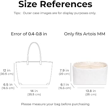 Tote Bag Organizer Insert for GOYARD Artois MM Handbags Custom Fit Premium Clay Lightweight Waterproof Wallet Insert with Cup Holder Accessories