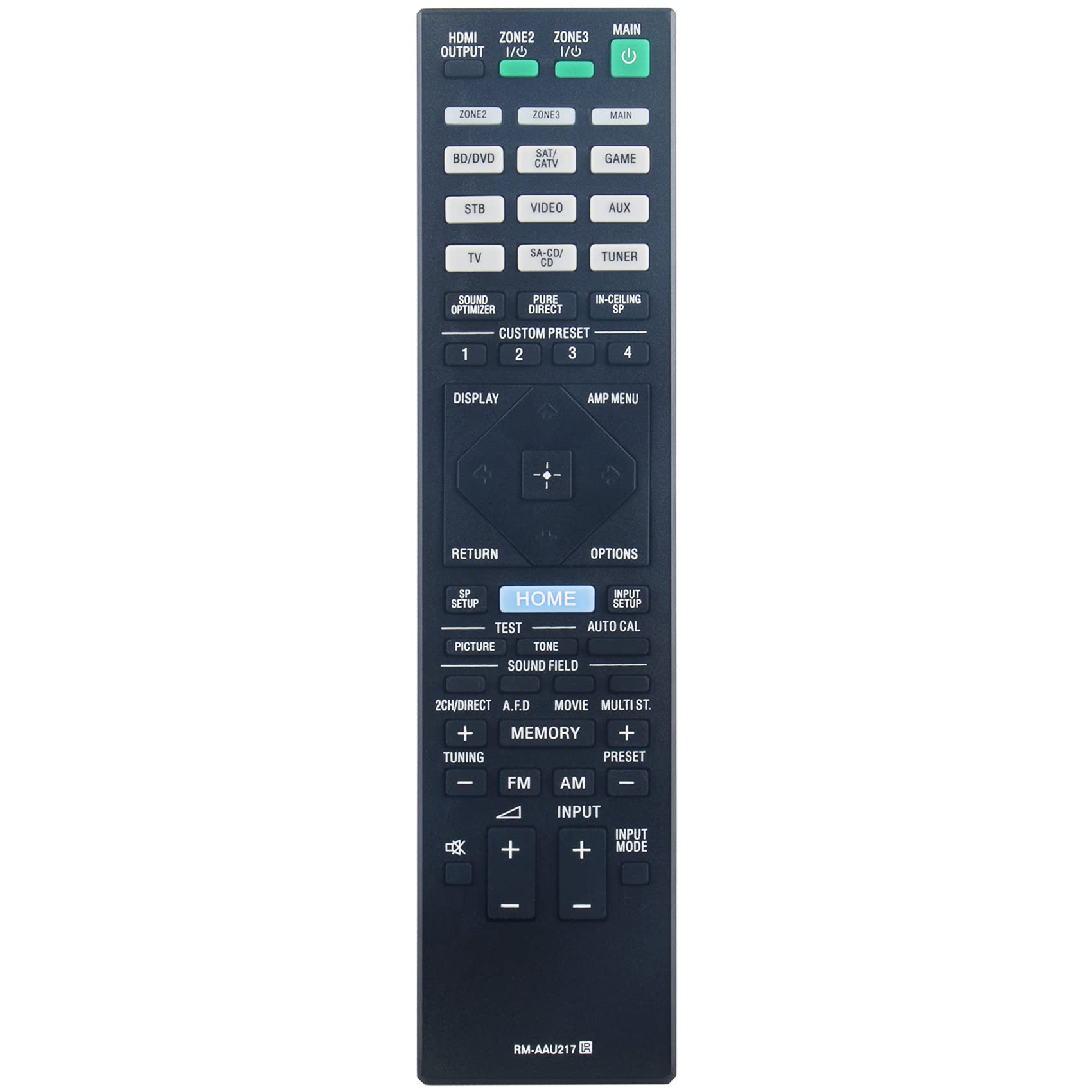 RM-AAU217 RMAAU217 Replacement Remote Control fit for Sony Multi Channel AV Receiver STR-ZA2100ES STR-ZA1100ES STR-ZA3100ES STR-ZA5000ES STRZA2100ES STRZA1100ES STRZA3100ES STRZA5000ES