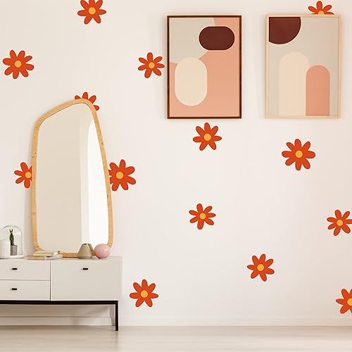 Vista 11 de Calcomanías de pared con margaritas de vinilo para habitación de niños, decoración artística de pared para guardería, dormitorio de niños, sala