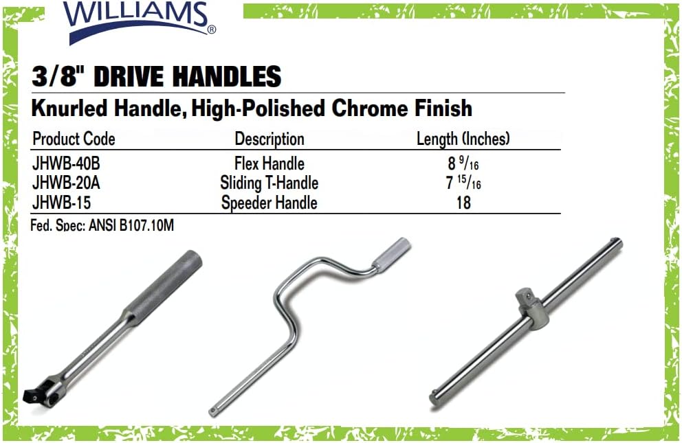 Williams B-15 3/8-Inch Drive Speeder Handle