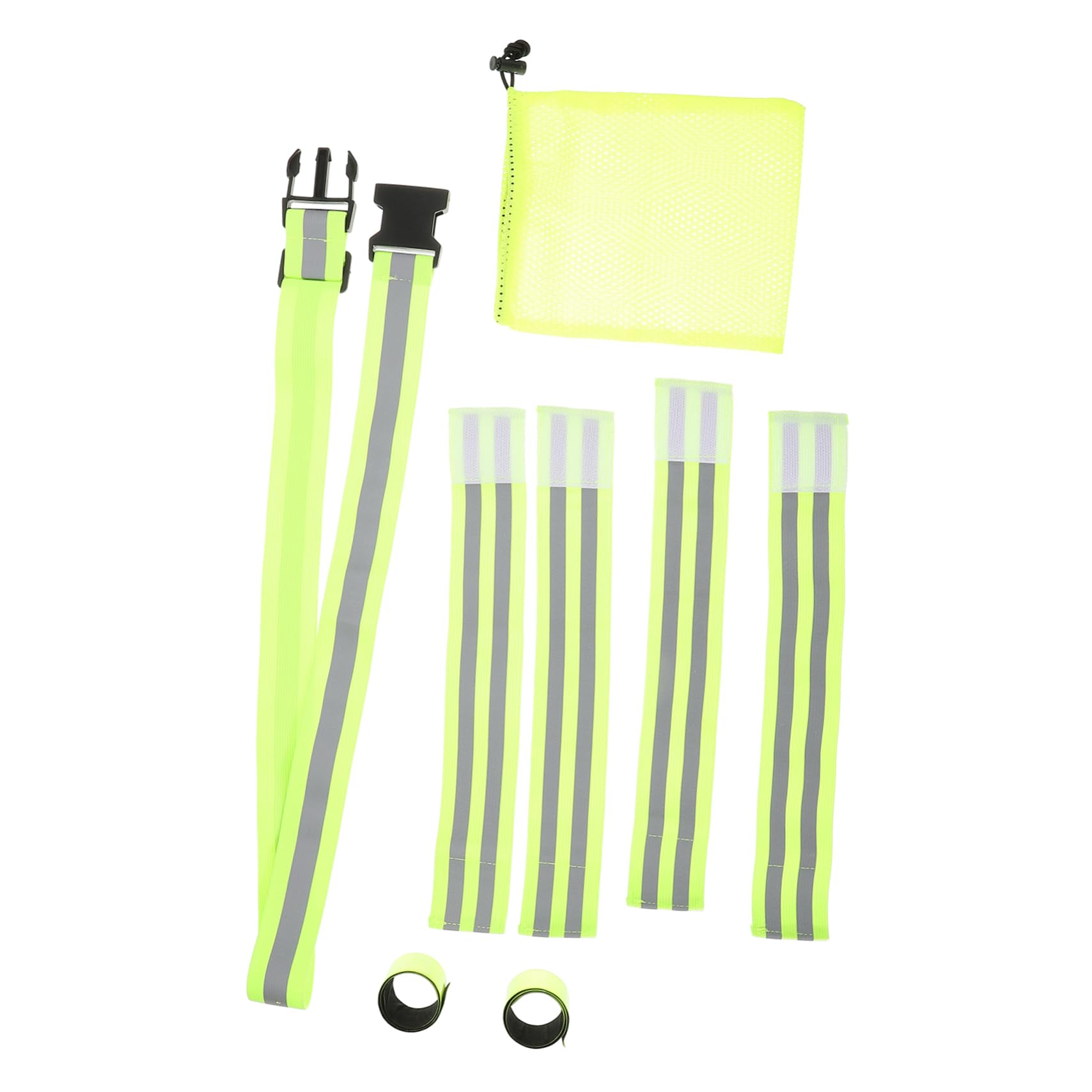 BESPORTBLE 3sets Fasce Riflettenti per Corsa e attività Notturne di Cintura Elastica e Braccialetti per Sicurezza Adatto per Ciclismo e Camminate Alta visibilità e Comfort