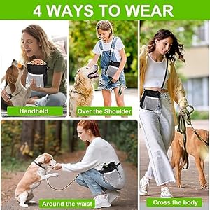 Dog training treat pouch treat pouches for pet training and dog clickers 4 ways to wear treat dog treat pouch for training suitable for dog cat bird black   cucciolini doodles