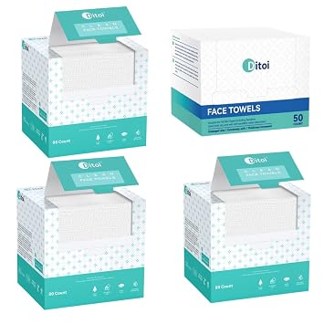 Disposable Face Towels 150 count+ Cotton Face Towels 50 Count