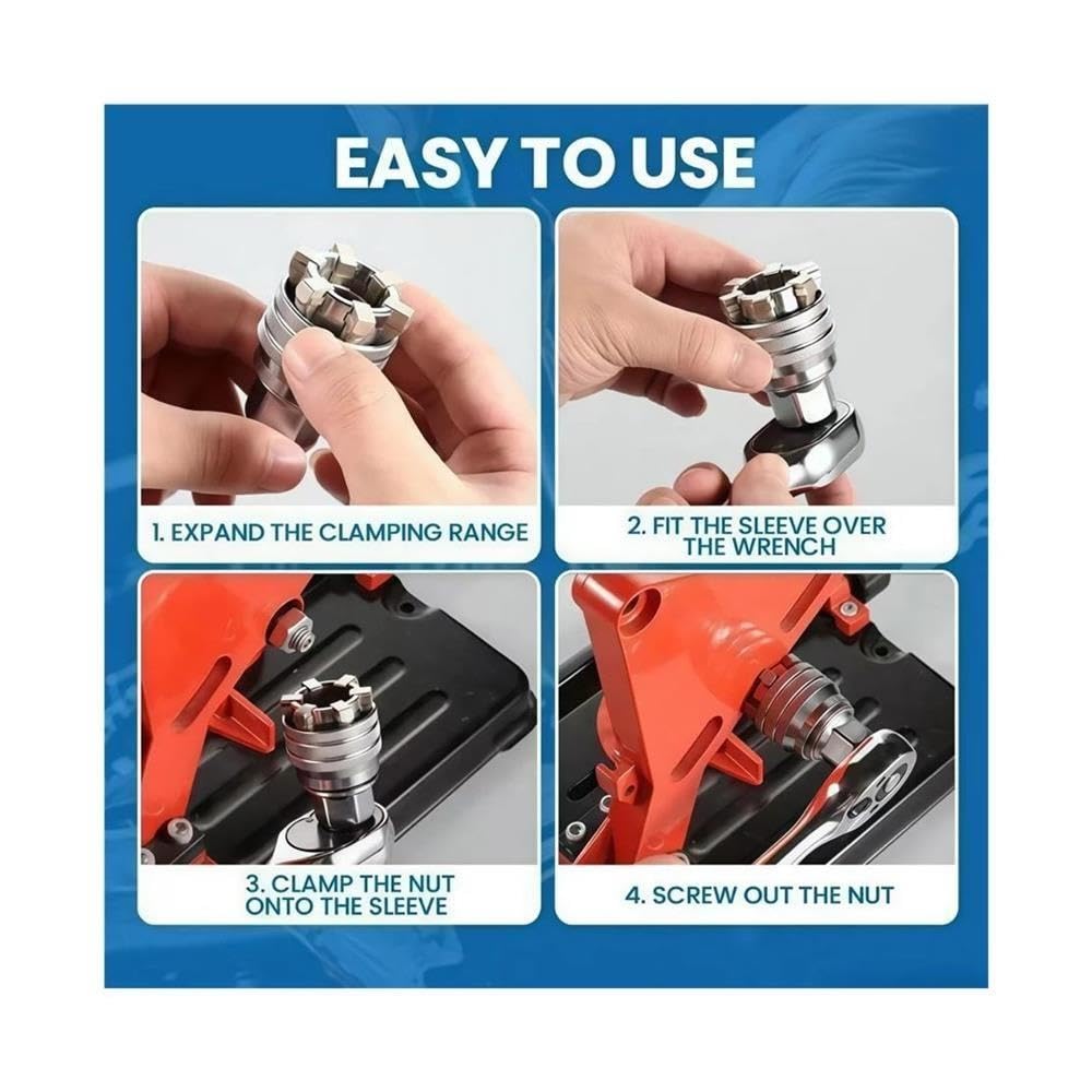 Set 3 chiavi bussola per trapano chiave dinamometrica 3/8-3/4" | Adattatore universale regolabile da 10‑19 mm(B-3set)