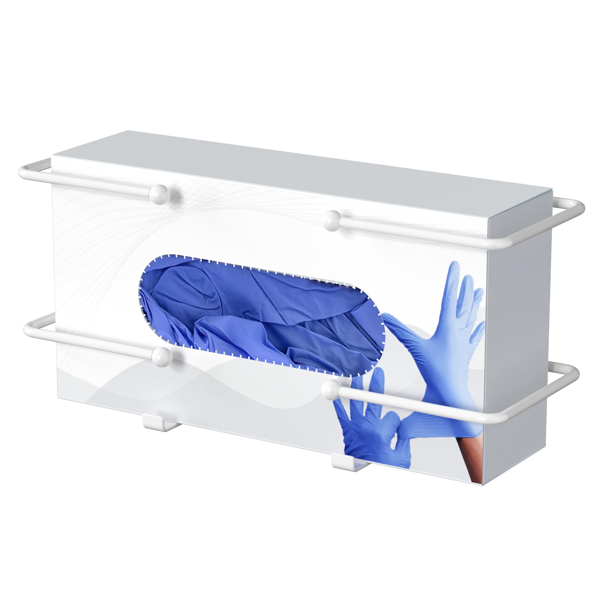 Handschuhspender Aus Acryl – Wandhalterung, 24x8,5x14 Cm, Für Kliniken, Gastronomie & Werkstätten, Mit Montageband