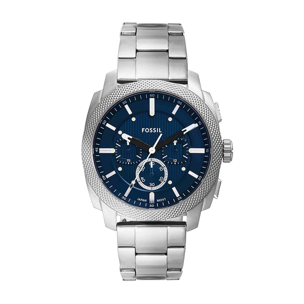Fossil Men's Machine Blue Chronograph Dial Stainless Steel Watch