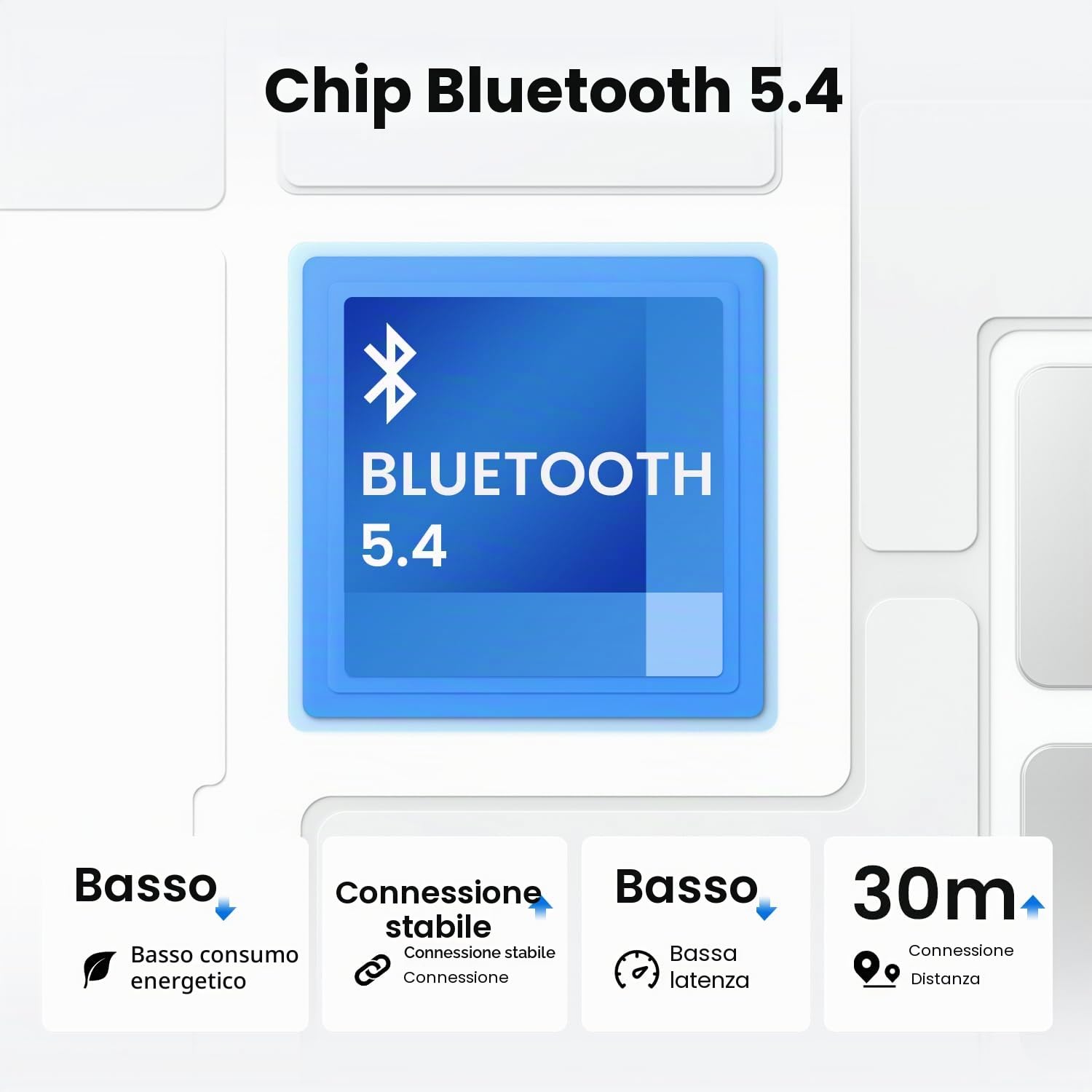 EKSA H3 Cuffie Bluetooth [65 Ore e Portata di 30M], Cuffie Mono per PC con Microfono e Riduzione del Rumore, Cuffie Wireless Bluetooth 5.4 aggiornate per Ufficio/Team