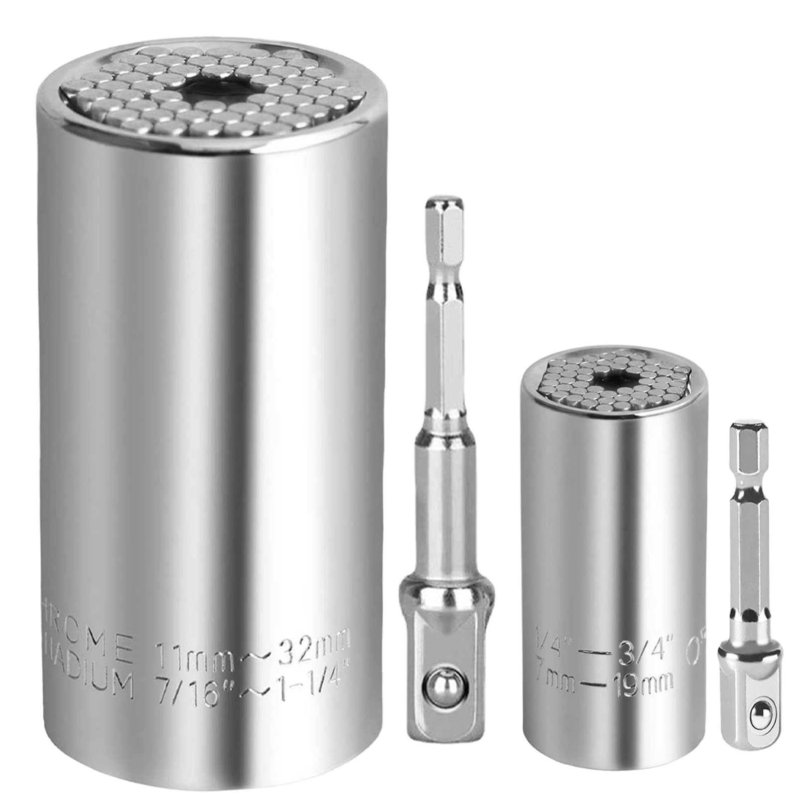 Juego De Llave De Vaso Universal Lpluziyyds - Adapta Cualquier Tuerca De 7-19mm, Con Adaptador Para Taladro