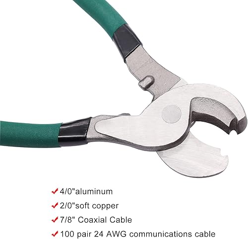 Miniatura 5 de weideer Juego de cortadores de cables, pelacables de 6 pulgadas, 10 pulgadas, de alto apalancamiento, herramientas de corte de alambre de metal para