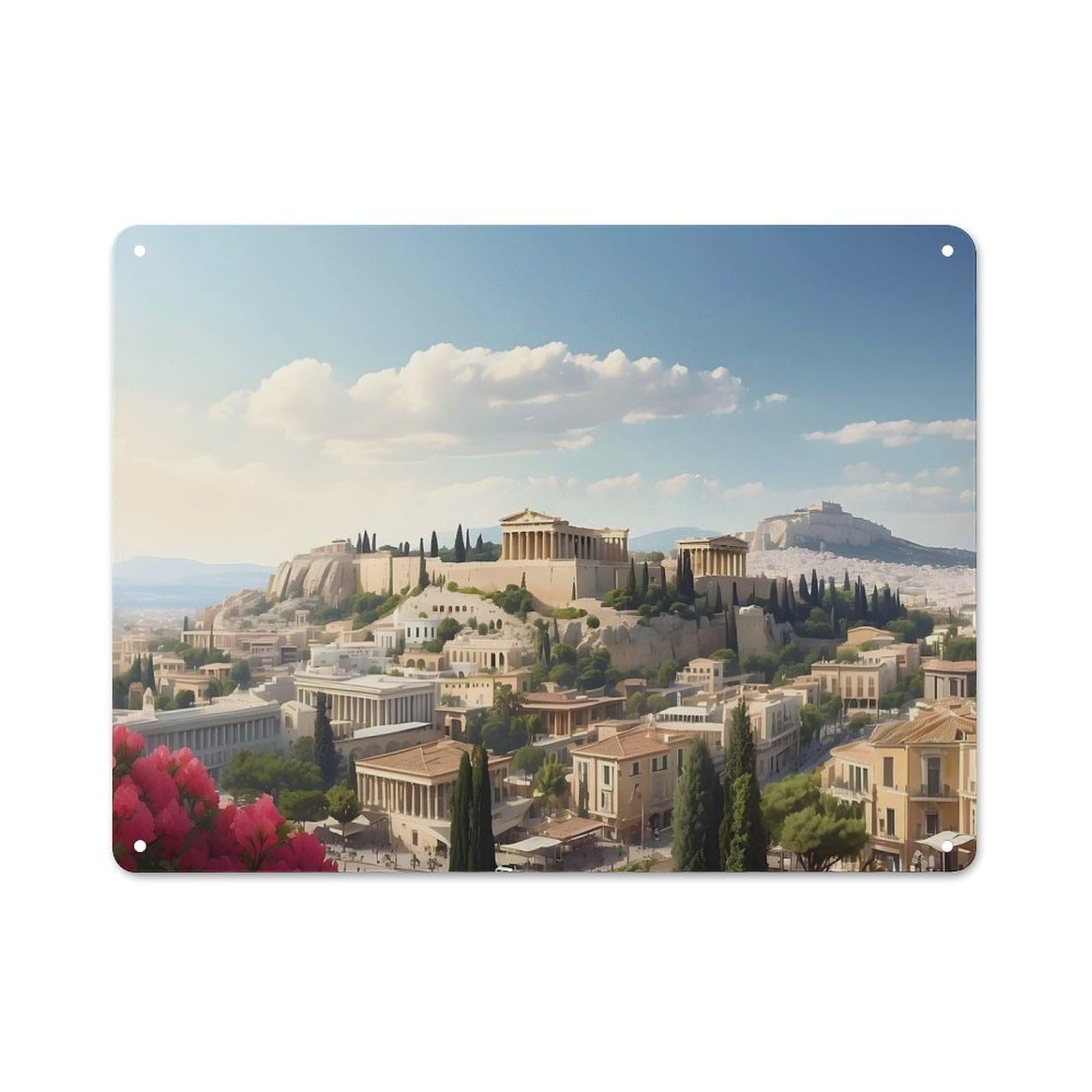 Junmoney Style-1 Athens City Metal Sign 30X40cm, Vintage Bar Wall Plaque For Diner, Restaurant, Shed Or Kitchen