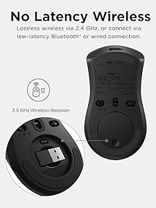 Lenovo Legion M600 RGB Wireless Gaming Mouse  16,000 DPI, 9 Programmable Buttons, 200-Hour Battery Life, 50-Million Clicks Durability  Ambidextrous Computer Mouse (Black)