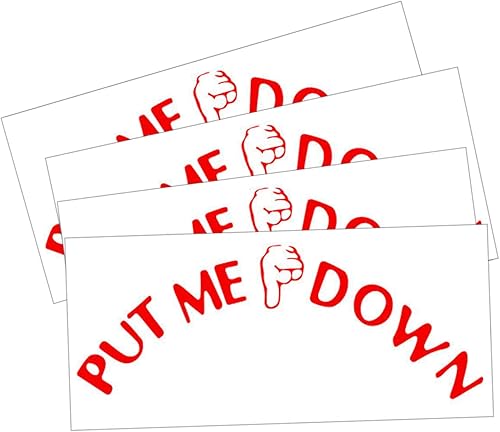 Kaariss Colores, 4 paquetes de calcomanías divertidas para asiento de inodoro con texto en inglés Put Me Down (rojo)