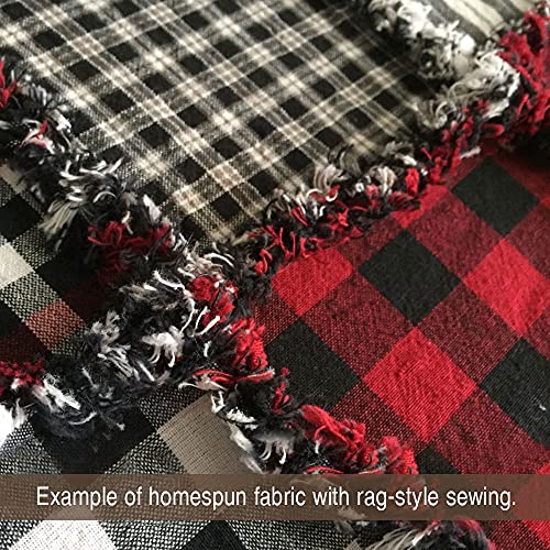 Mountain Lodge 2 White Cotton Homespun Plaid Fabric By Jcs - Sold By The Yard #TOP2