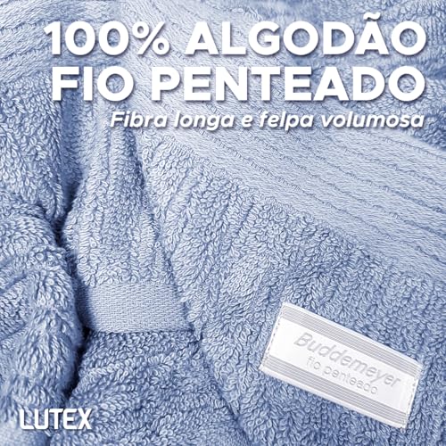 Jogo De Banho Gigante Buddemeyer - Toalha Banhão Fio Penteado Canelado - 100% Algodão - Kit 4 Peças