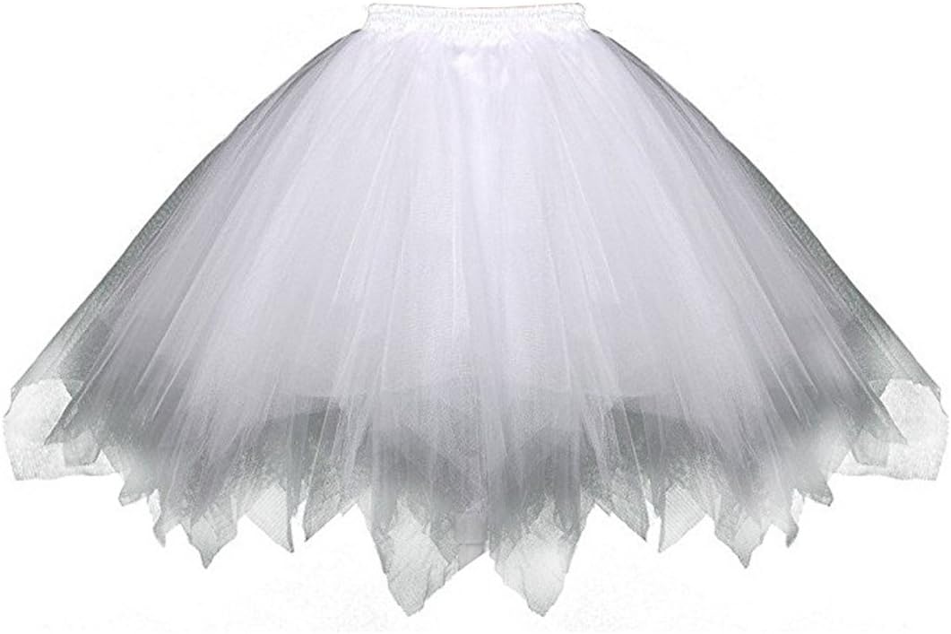 Kileyi Womens Tutu Costume Adult Party Dance Tulle Skirt Short Fluffy Petticoat