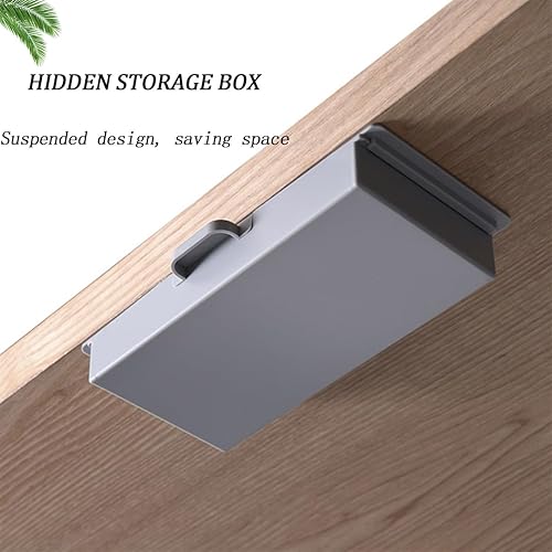 Miniatura 3 de LAIYOHO 1 caja de almacenamiento oculta autoadhesiva, organizador de cajones debajo del escritorio adecuado para el hogar, la oficina y la escuela