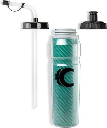 Miniatura 3 de Cannon Sports Botella de agua exprimible aislada de 28 onzas con popote, tapas a prueba de fugas, 2 tapas (popote y apretable), aislamiento de doble