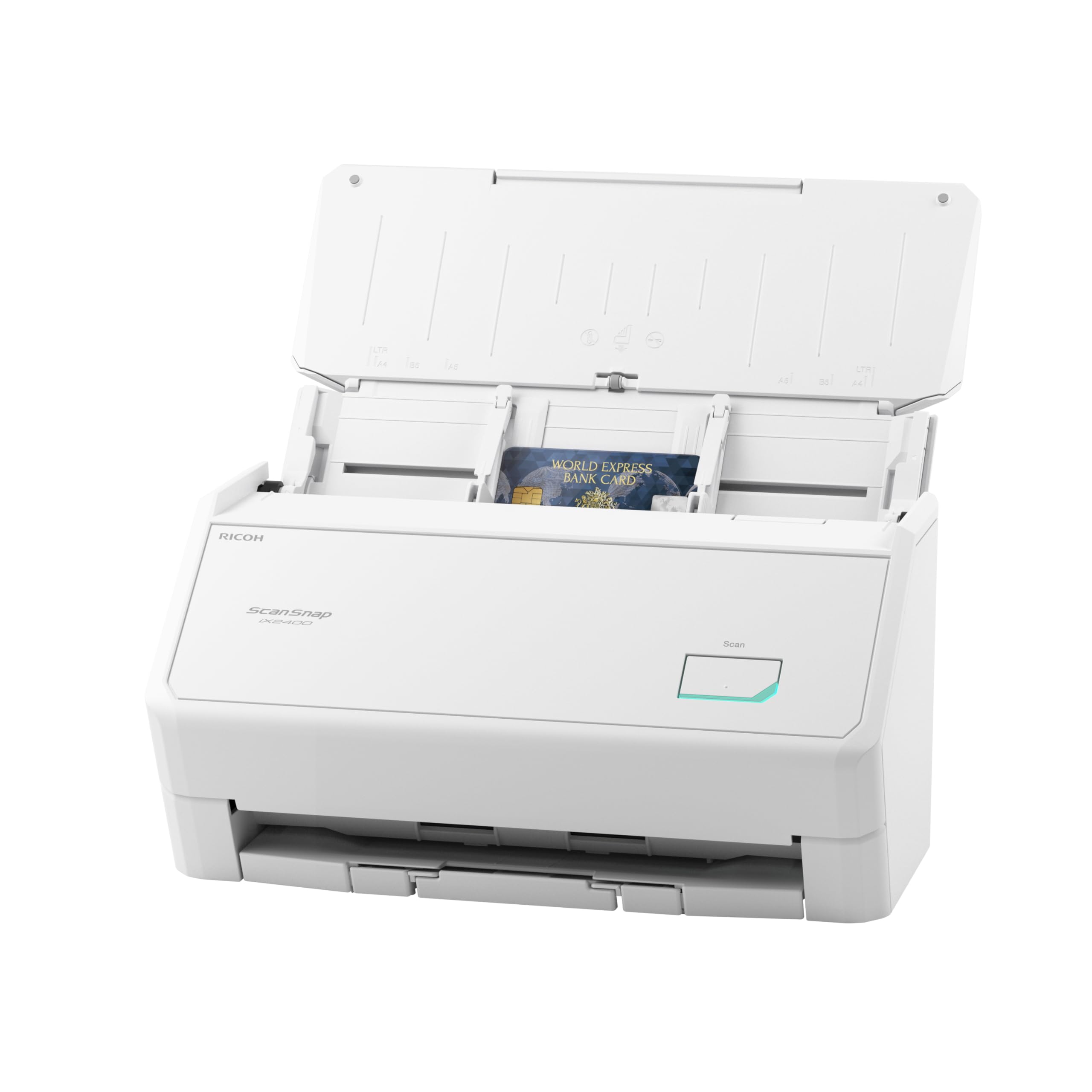 ScanSnap iX2400 A4 Document Scanner (White) – Includes Kofax Power PDF 4.0 Software – 45ppm Duplex, Automatic Document Feeder, USB 3.2, High-Resolution Office Scanner